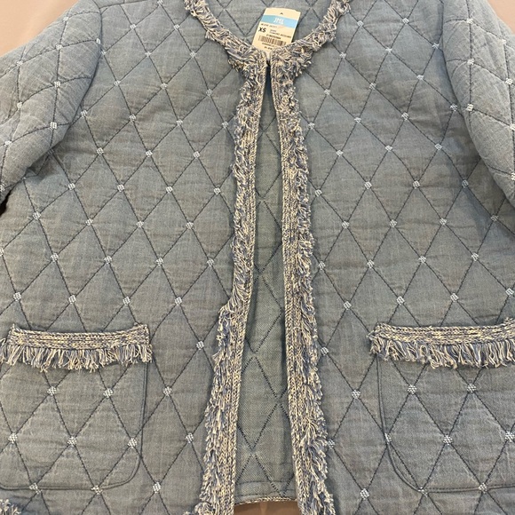 J. McLaughlin Helene Jacket XS with Quilted Texture and Frayed Trim NWT - Picture 4 of 9